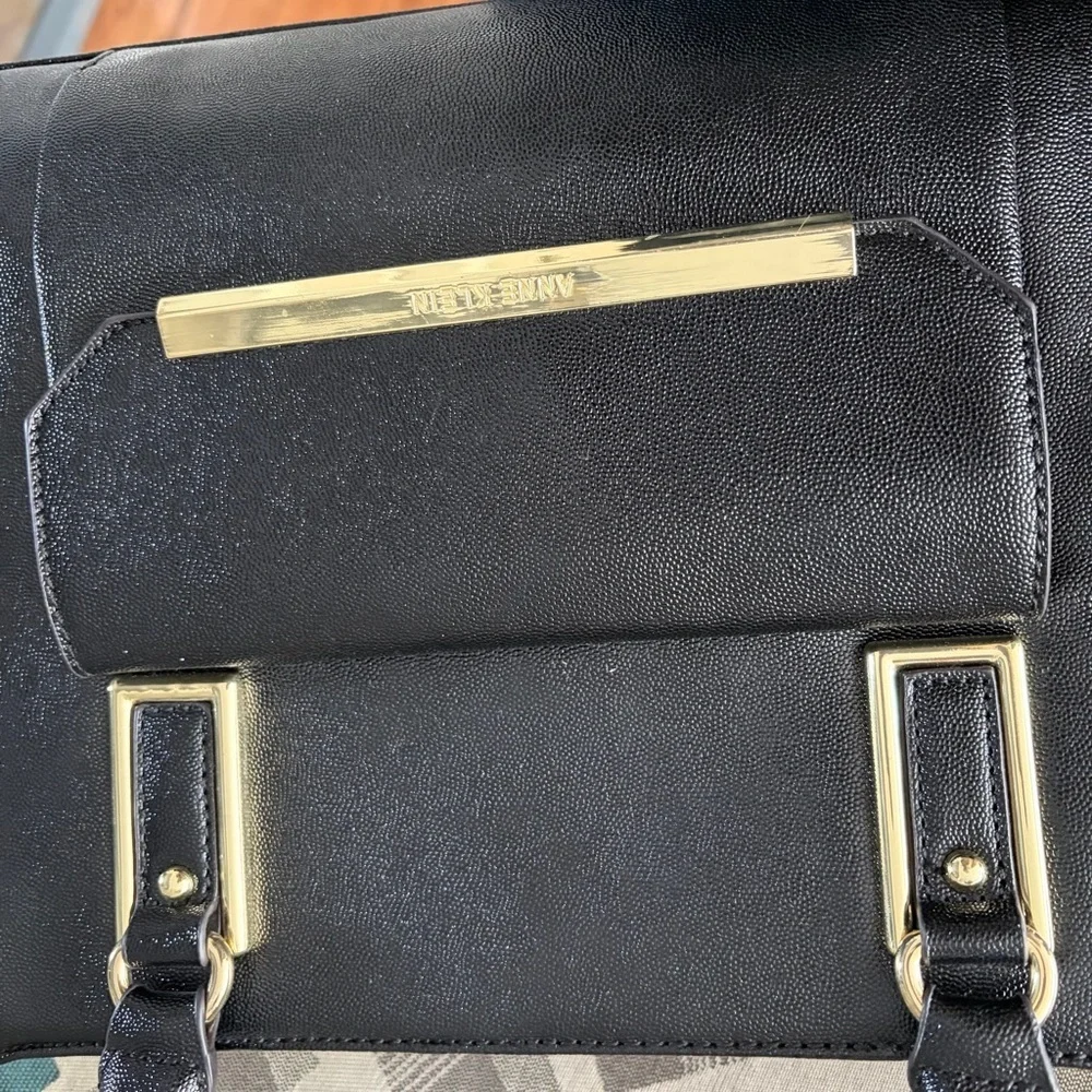 Anne Klein‎ Black Satchel with Gold Accents